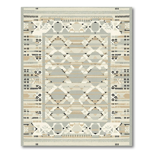 Geometric Ivory Tonal Medallion Rug
