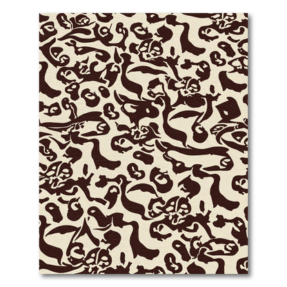 Brown Abstract Organic Flowing Shapes Rug