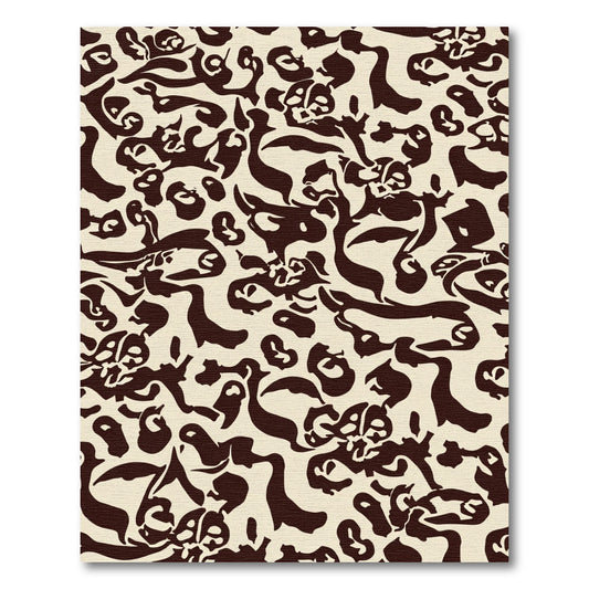 Brown Abstract Organic Flowing Shapes Rug
