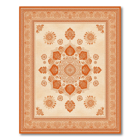 Medallion Orange Floral Medallion Area Rug