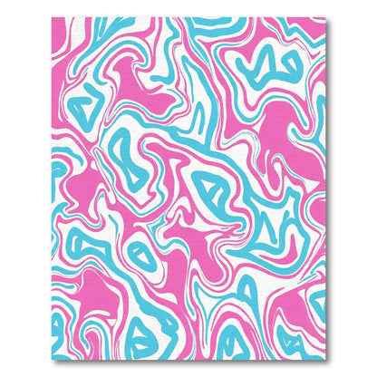 Vivid Pink Turquoise Swirls Rug