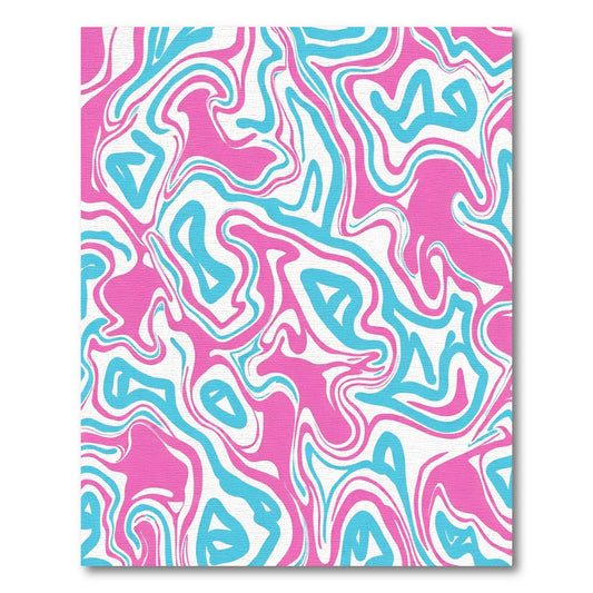 Vivid Pink Turquoise Swirls Rug