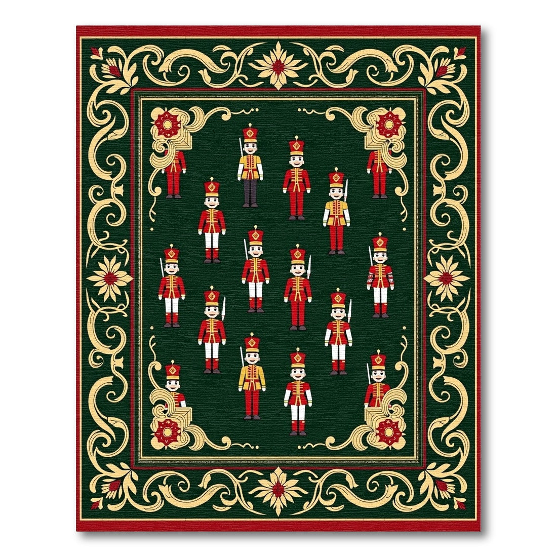Grand Red Soldier Ornate Border Rug