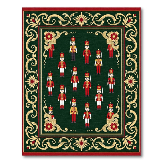 Grand Red Soldier Ornate Border Rug