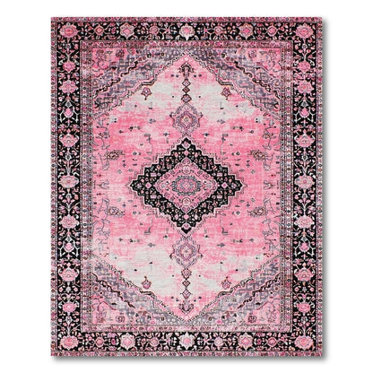 Distressed Vintage Pink Distressed Medallion Area Rug