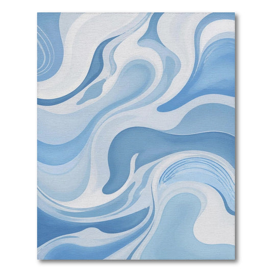 Abstract Area Blue Swirl Abstract Washable Area Rug