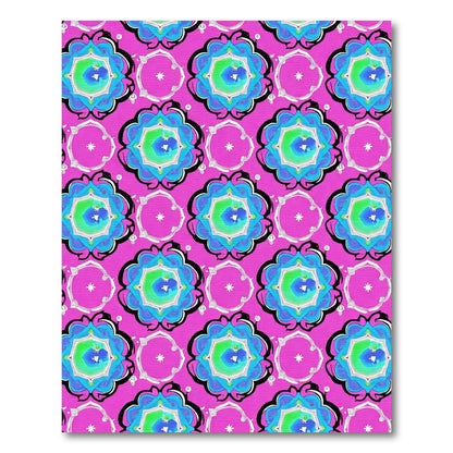 Vibrant Pink And Blue Medallion Rug