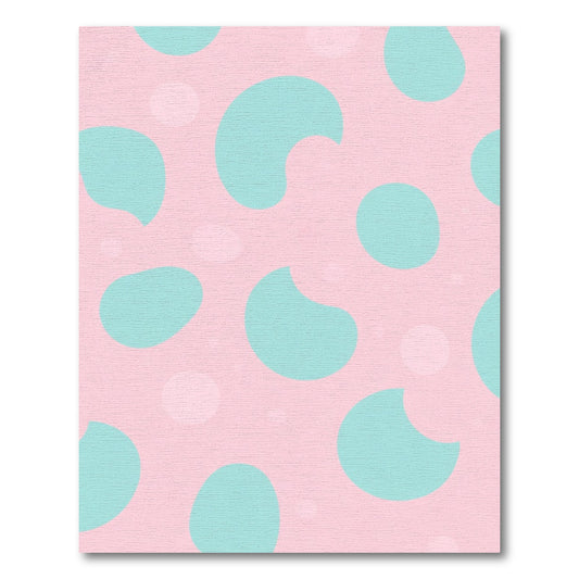 Pink Aqua Abstract Blob Rug