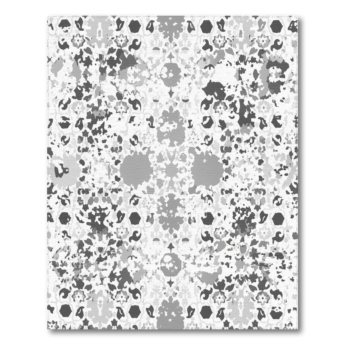 Black and White Black White Distressed Vintage Area Rug