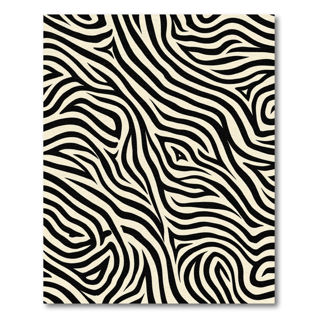 Cream Black Zebra Stripe Rug