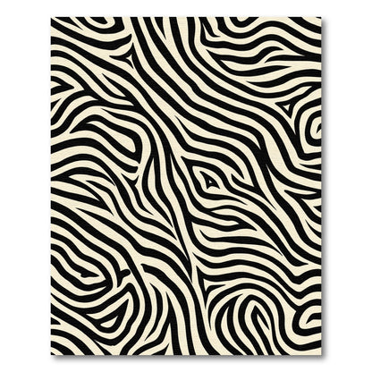 Cream Black Zebra Stripe Rug