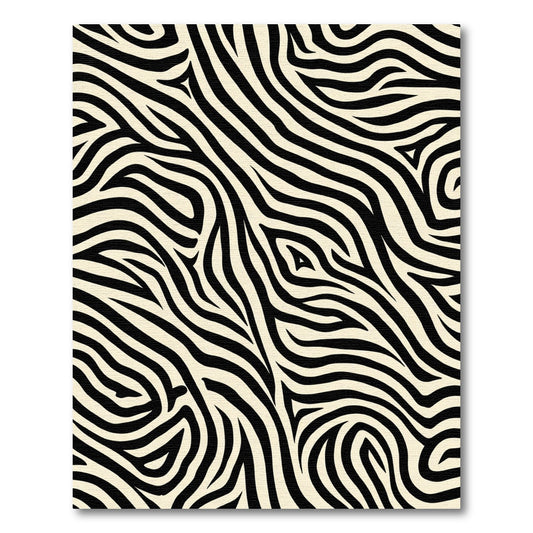 Cream Black Zebra Stripe Rug