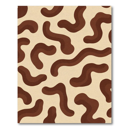 Terracotta Abstract Organic Flow Rug