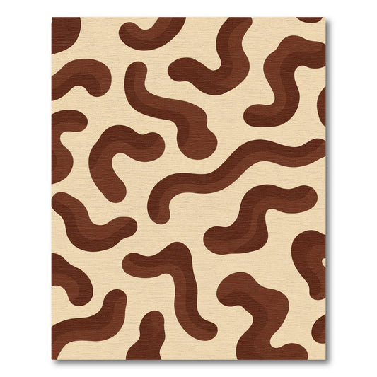 Terracotta Abstract Organic Flow Rug