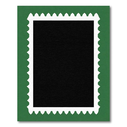 Green White Perforated Square Frame Rug