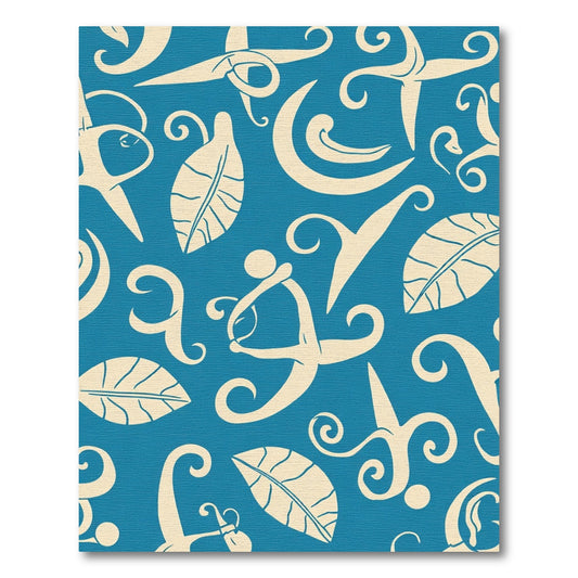 Cream Leaf Swirls And Figures Rug