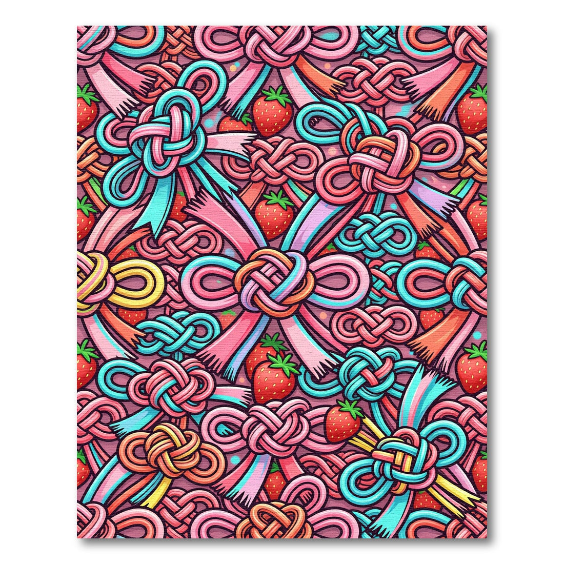 Sweet Strawberry Bow Medley Rug