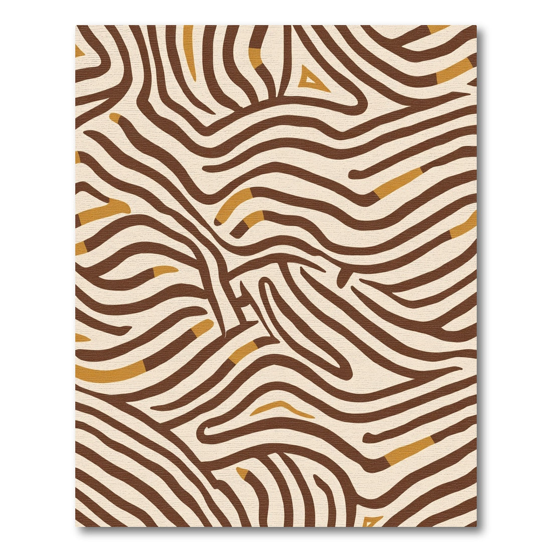 Brown Tan Abstract Animal Stripe Rug