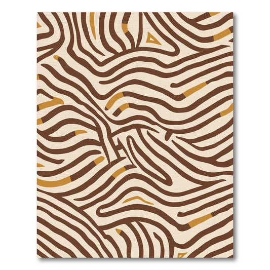 Brown Tan Abstract Animal Stripe Rug