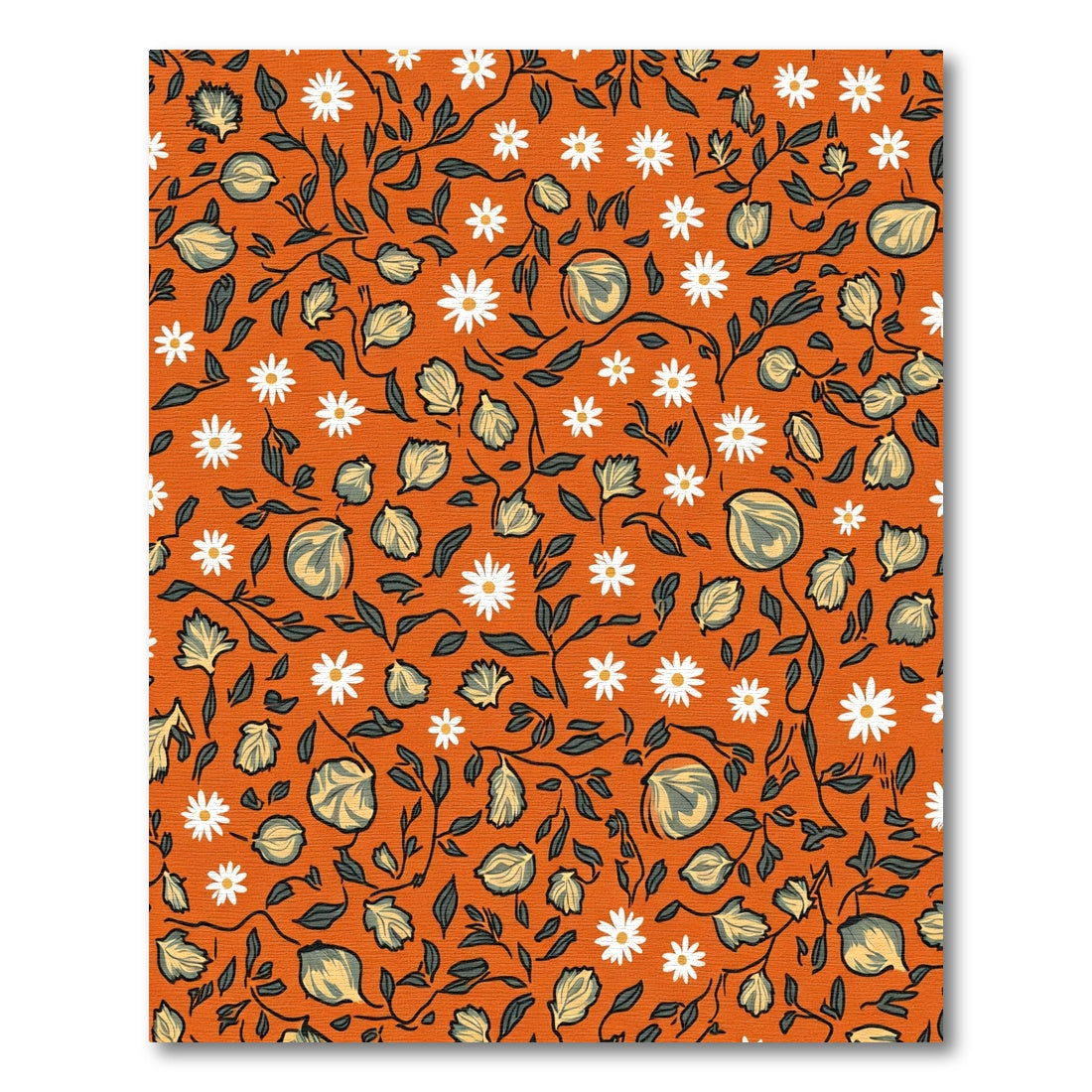 Orange Floral Garden Vine Rug