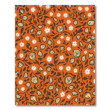 Orange Floral Garden Vine Rug