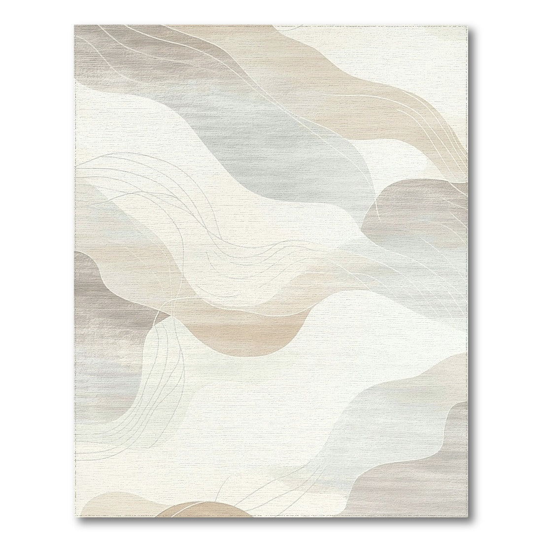 Beige Gray Fluid Abstract Rug