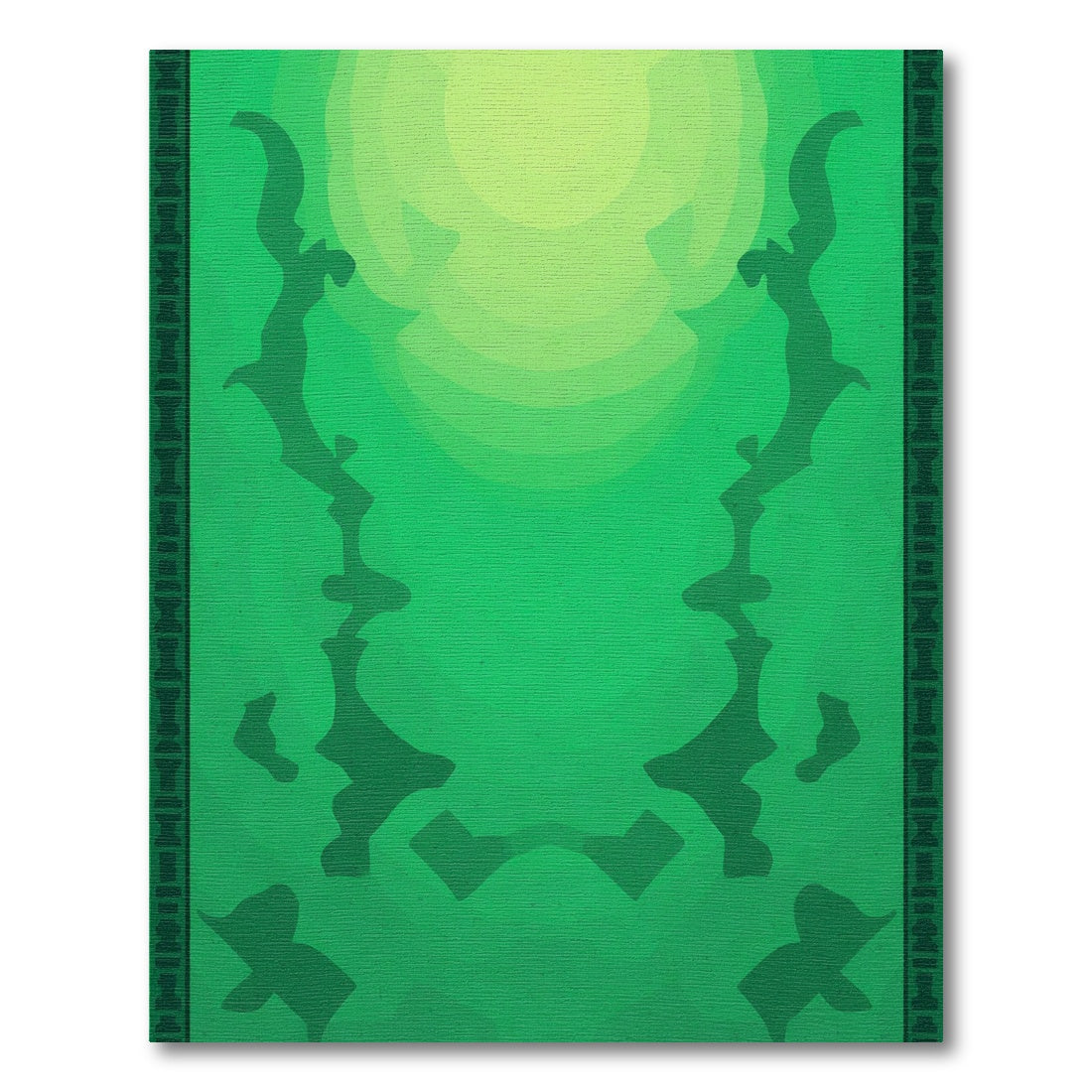 Ethereal Green Abstract Organic Shapes Rug
