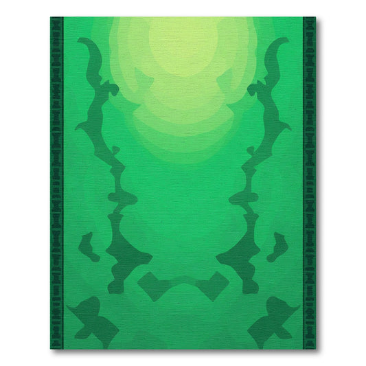 Ethereal Green Abstract Organic Shapes Rug