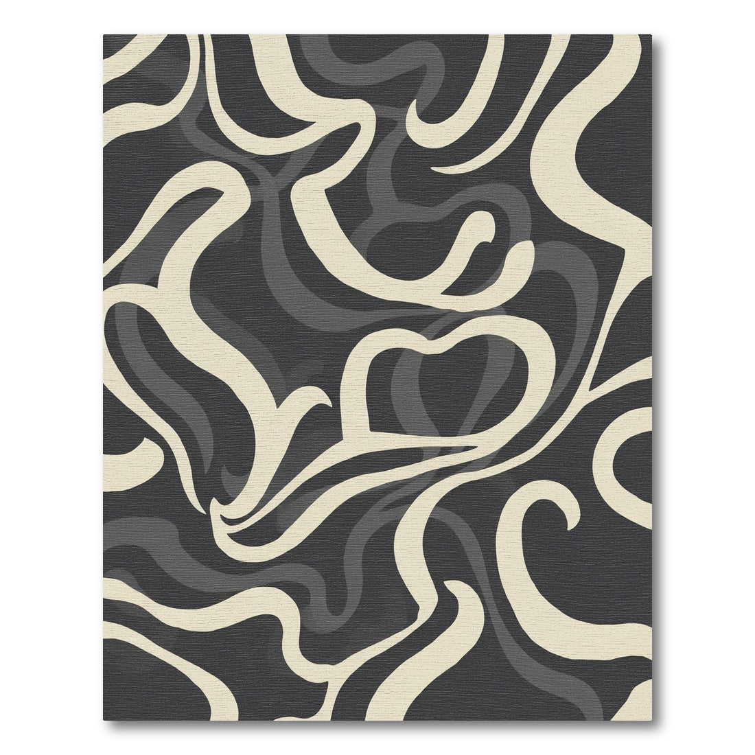 Cream Gray Swirl Abstract Rug
