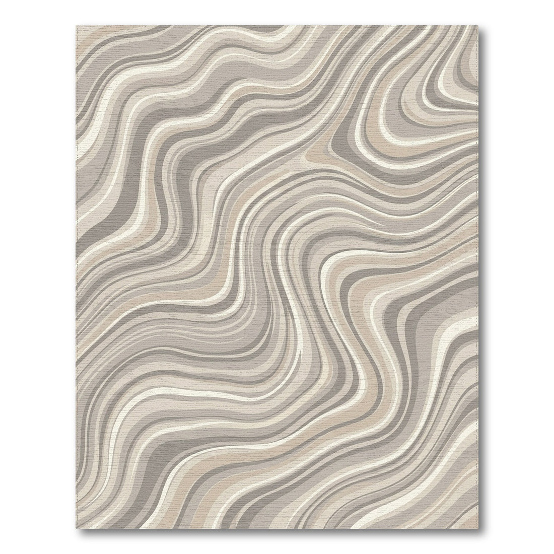 Beige and Neutral Beige Neutral Wavy Abstract Area Rug