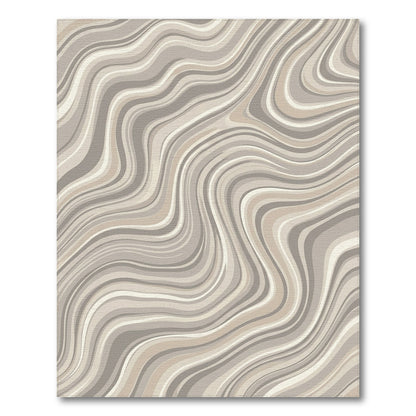 Beige and Neutral Beige Neutral Wavy Abstract Area Rug