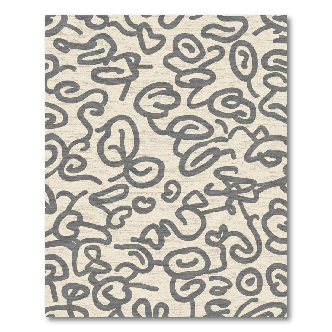 Cream Gray Organic Brushstrokes Rug