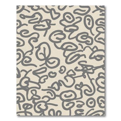 Cream Gray Organic Brushstrokes Rug