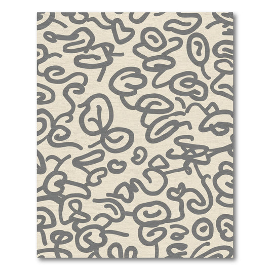 Cream Gray Organic Brushstrokes Rug