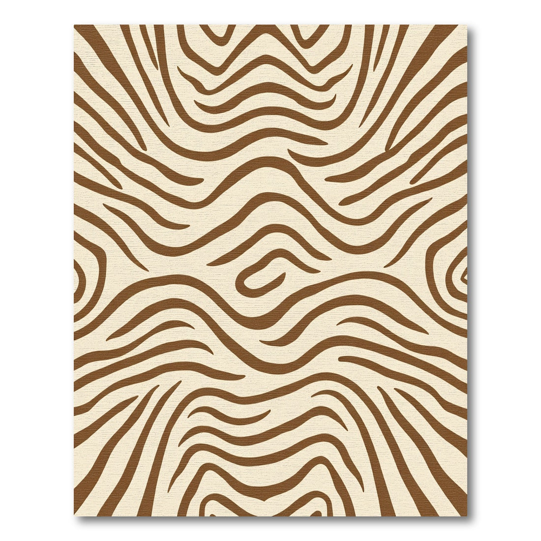 Cream Brown Wavy Stripe Rug