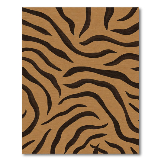 Warm Brown Tiger Stripe Texture Rug