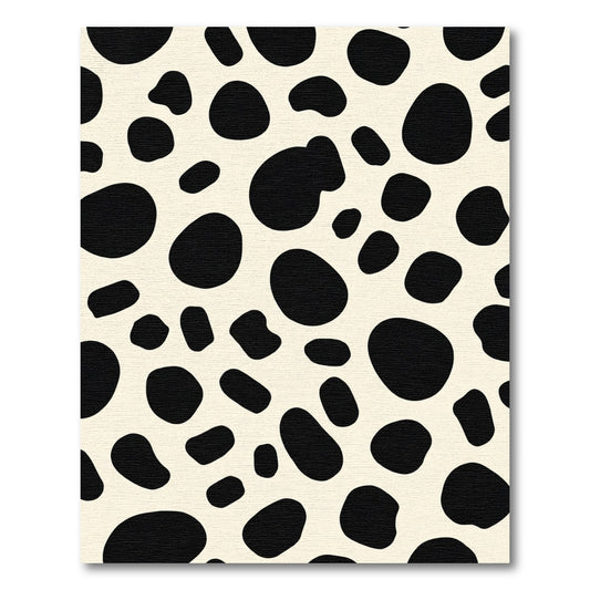 Cream Black Spotted Organic Shapes Rug