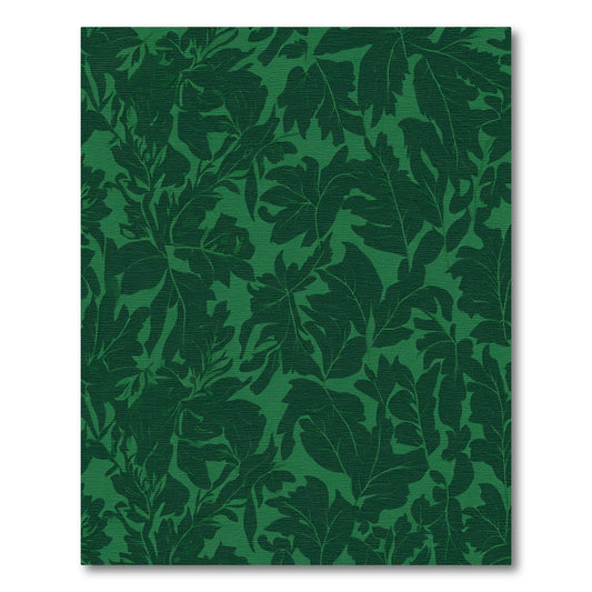 Deep Green Forest Leaf Canopy Rug