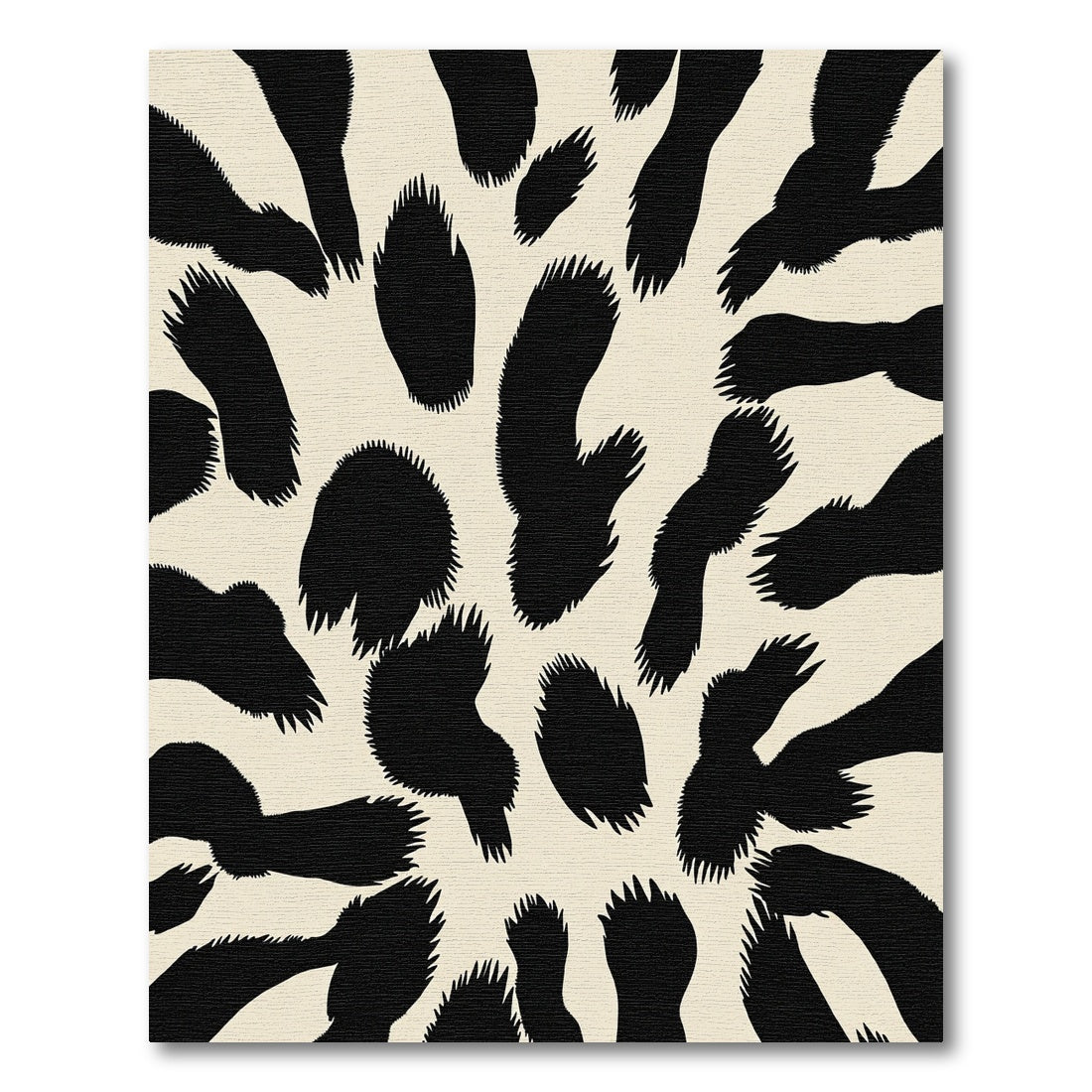 Stroked Black Spots Ivory Background Rug