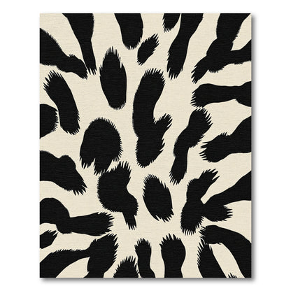 Stroked Black Spots Ivory Background Rug