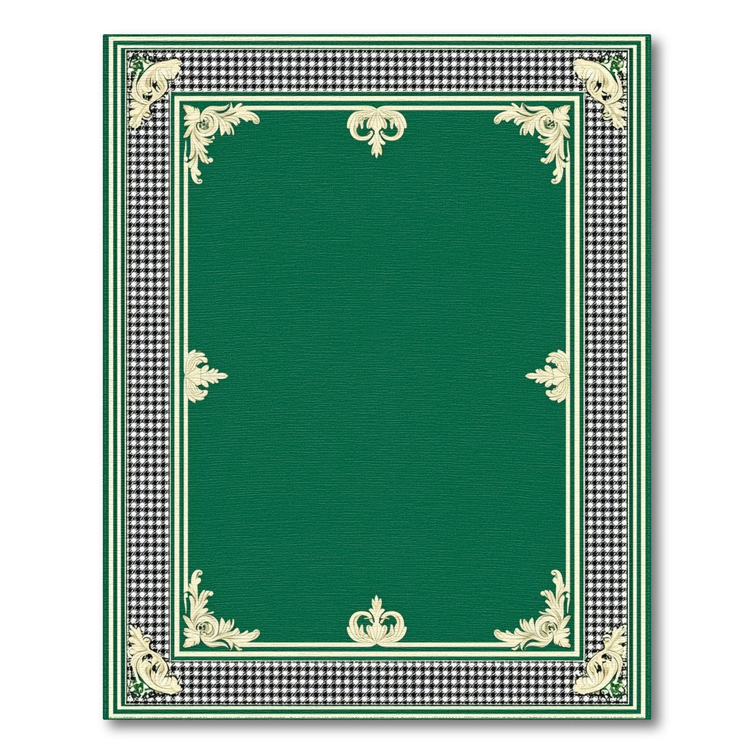 Green Ornate Border Traditional Area Rug