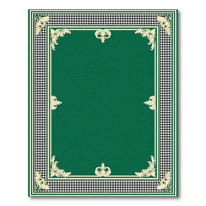 Green Ornate Border Traditional Area Rug