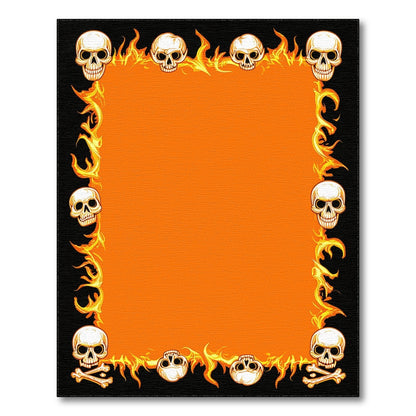 Fiery Skull Flame Orange Area Rug
