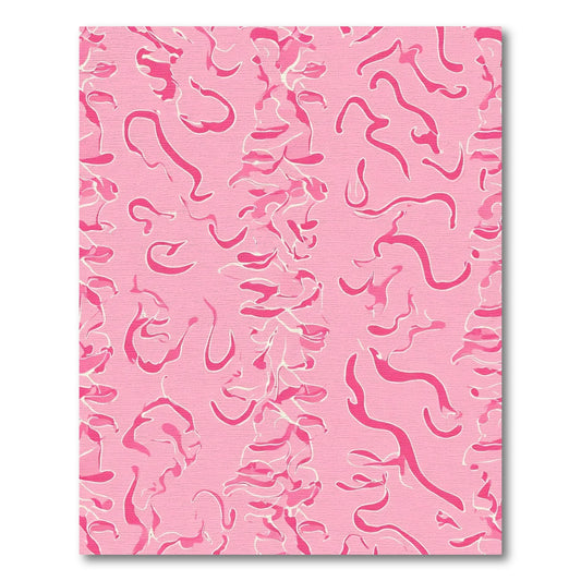 Pink Abstract Wavy Organic Form Rug