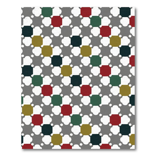 Chic Gray Multi Color Quatrefoil Rug
