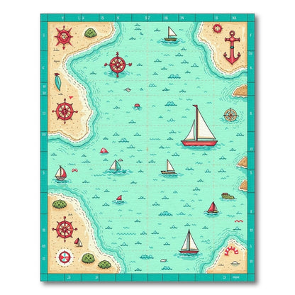 Coastal Nautical Map Washable Area Rug