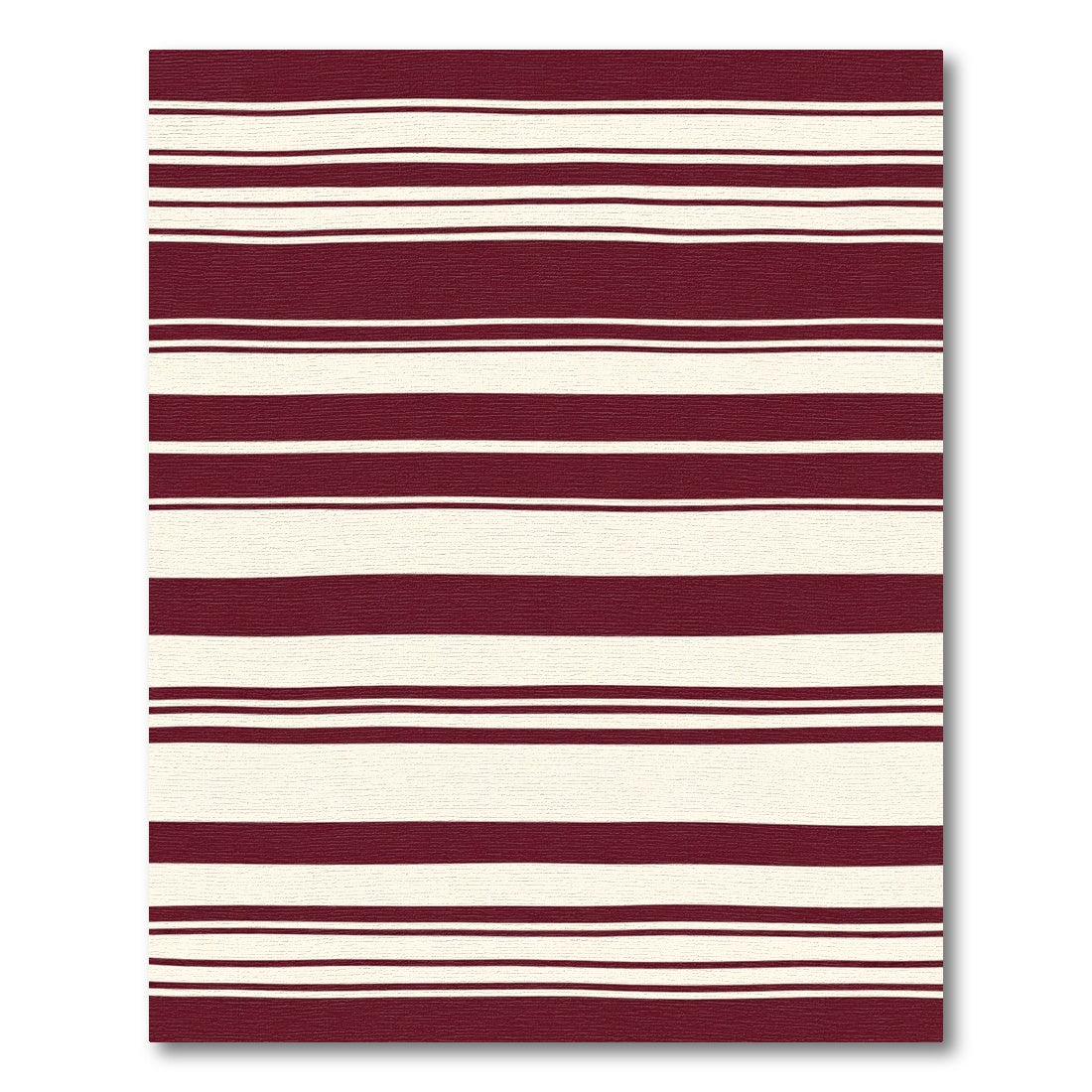 Deep Burgundy Cream Striped Harmony Rug