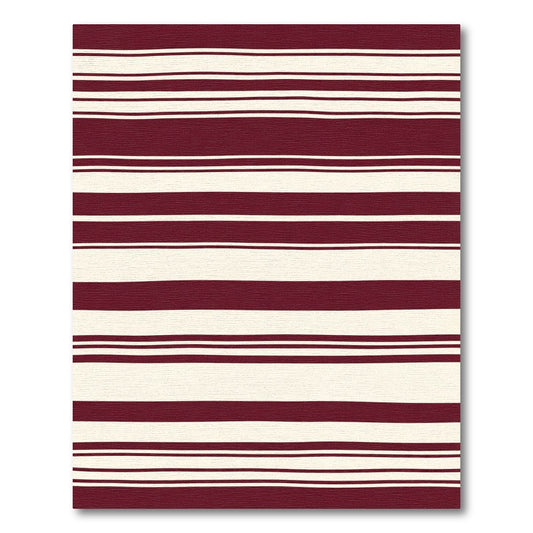 Deep Burgundy Cream Striped Harmony Rug