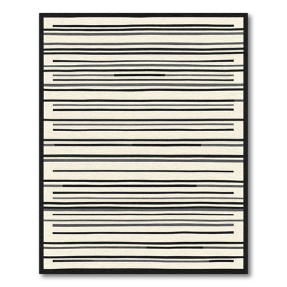 Cream Black Gray Linear Harmony Rug