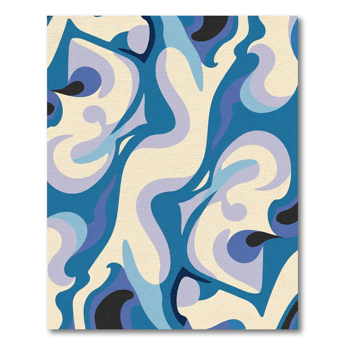 Abstract Blue Swirl Flow Rug